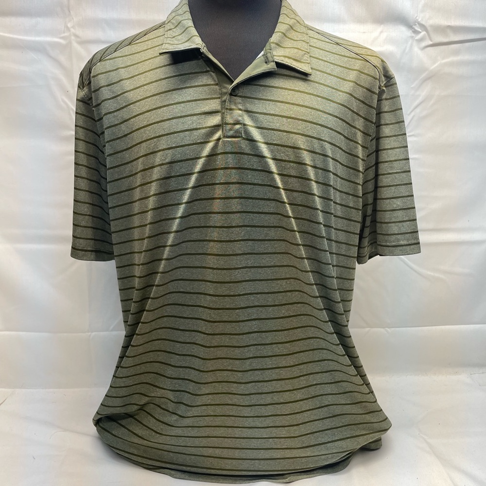 Men’s Oakley Golf Short Sleeve Striped Polo Shirt Size 2XL Green
